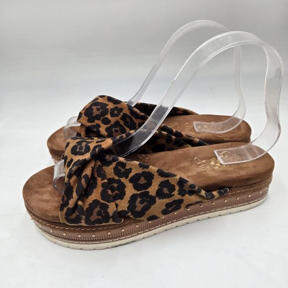 Vince Camuto Rareden 6.5 M Platform Slip On Slide Sandal Summer Leopard Mule - Picture 3 of 7